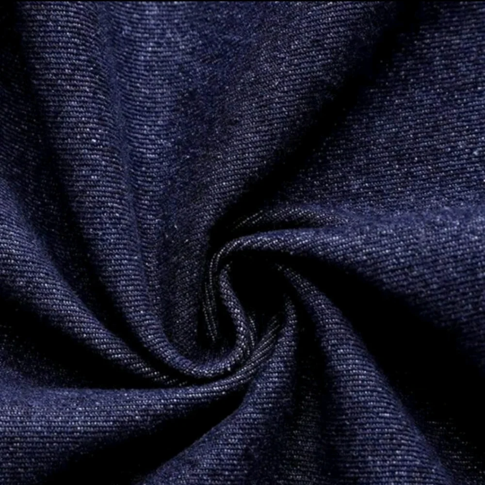 Women's Faux Denim Shirt Top Bow-Embellished High Neck Single-Breasted Lantern S - Picture 3 of 4